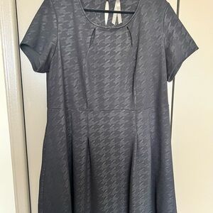 Short Textured Black Fit-and-Flare Dress